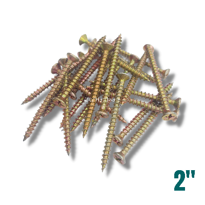 Picture of 50 Pics 2 Inch MS Screw, wood screw self taping screw golden color-Gold