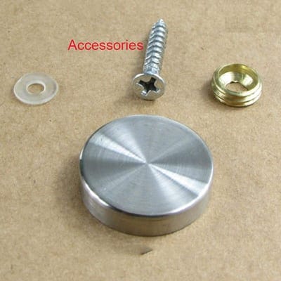 Picture of 8set 22mm Diameter Stainless Steel Mirror Fastener Cap Screws Covers Bolt Hole Plug for Screw Holes-Silver