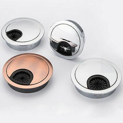 Picture of 60mm Stainless Steel Round Table Wire Hole Covers Outlet Port Computer PC Desk Cable Grommet Line Holder- 1pics-Silver