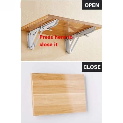 Picture of 2ps 16" Adjustable Triangle Foldable Table Support Shelf Bracket-White