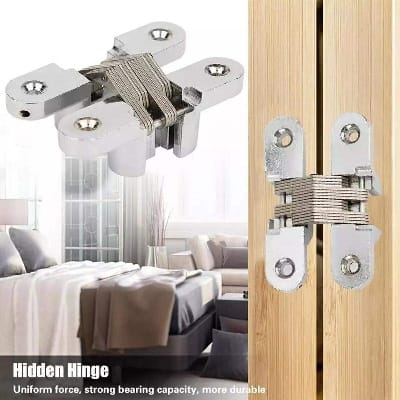 Picture of 3" Folding door Stainless Steel Concealed Hinges for Door -2 pics-Silver