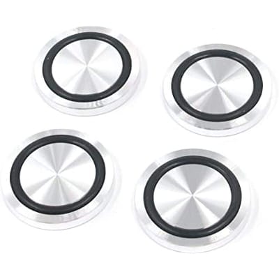 Picture of 4 pcs Glass plate adapter table leg, aluminum, round, 1"/ 25x8mm-Silver