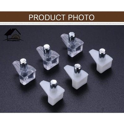 Picture of 50Pcs Shelf Studs Pegs with Metal Pin Shelves Seperator Fixed Cabinet Cupboard Wooden Furniture Bracket Support Holder-Neutral