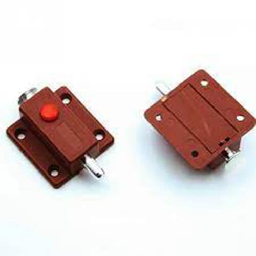 Picture of 4 pcs Automatic Spring Loaded Cabinet Door Bolt Lock Push Button-Red