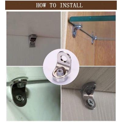 Picture of 10Pcs Glass Shelf Brackets Suction Support Studs Pegs 5mm Shelves Fixed Cabinet Cupboard Glass Bracket Supporter Hold-Silver