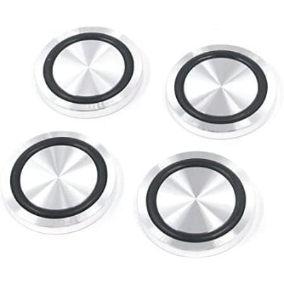 Picture of 4 pcs 2'' Glass plate adapter table leg, aluminum, round, 2''/50x8mm, silver-Silver