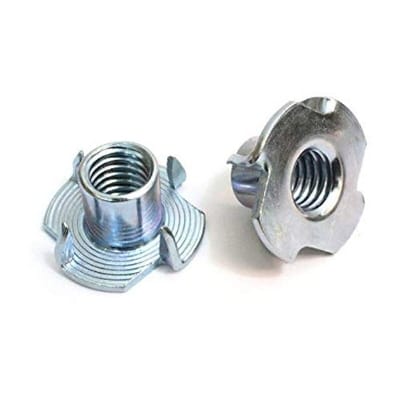 Picture of 8mm High Quality Thicken Nut Blind Pronged Insert Tee T Nut Furniture Hardware 100 pieces-Silver