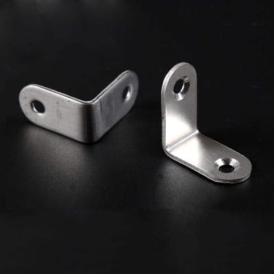 Picture of 4pics 1in by 1in Stainless Steel Angle Corner Brackets Fasteners Protector Seven Size Corner Stand Supporting Furniture Hardware-Silver
