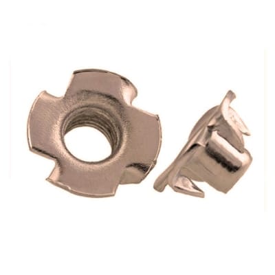 Picture of 6mm High Quality Thicken Nut Blind Pronged Insert Tee T Nut Furniture Hardware Total 100 pieces-Gold