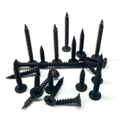 Picture of 1.5 inch long Fine Thread black color Drywall Screw, For Furniture, Polished- 50pices-Black