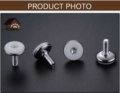 Picture of 4Pcs Metal Furniture Legs Anti-slip Base Coffee Table Cabinet Leg Pad M8 Adjustable Leveling Feet Leveler 15mm-25mm-Silver