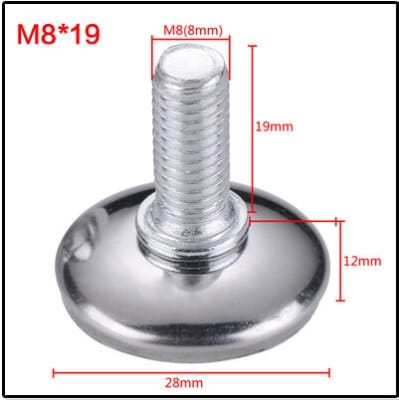 Picture of 4Pcs Metal Furniture Legs Anti-slip Base Coffee Table Cabinet Leg Pad M8 Adjustable Leveling Feet Leveler 15mm-25mm-Silver