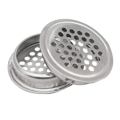 Picture of 4 pcs Round Air Vent Hole Ventilation Louver stainless steel Mesh Hole Plug Diameter Flat Surface Wardrobe grille-Silver