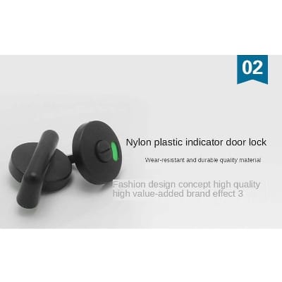 Picture of Universal Black Privacy WC Plastic Latch Vacant Engaged Door Lock Toilet Shower cubicles & Bathroom Indicator Bolt Deadbolt Lock-Black