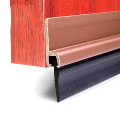 Picture of 39inch rubber door bottom seal gap stopper strip soundproof windproof wood Self-adhesive or screw Door Bottom Seal Strip-Brown