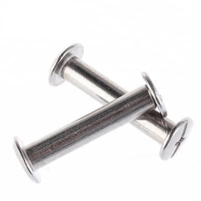 Picture of 10pcs Book Screws M5* 40mm Nickel Plated Iron Chicago Screw Account Picture Book Screws Snap Rivets Blinding Nails-Silver