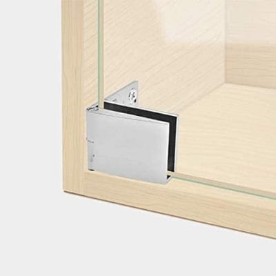 Picture of 2pics Glass Door Hinges Glass Cabinet Door Hinge Glass Cabinet Hinge Glass Display Hinge-Silver