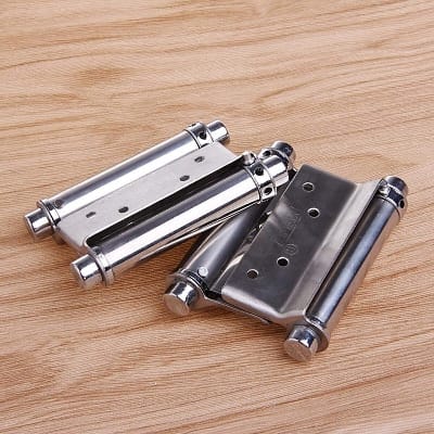 Picture of 2Pcs 4" Stainless Steel Inch Double Action Spring Hinge Saloon Cafe Door Swing-Silver