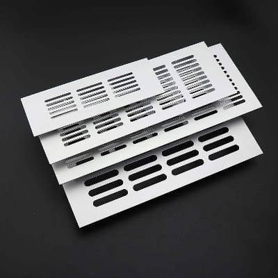 Picture of 2pics 3inch bt 6inch Aluminum alloy cabinet Air Vent Silver decoration cover Hole plug Ventilation Grille for Wardrobes Cupboar Hardware Accessories-3 by 6