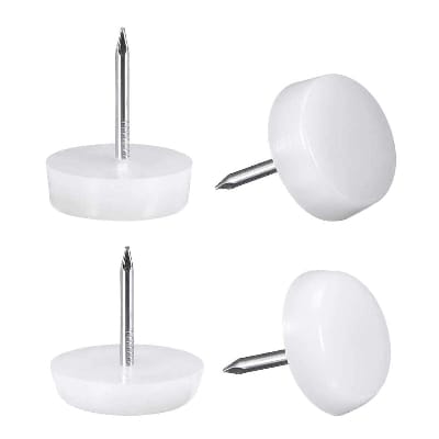 Picture of 50 pcs 20mm Felt Feet Pad Skid Glide Nail Protector Furniture Chair Table Leg-White