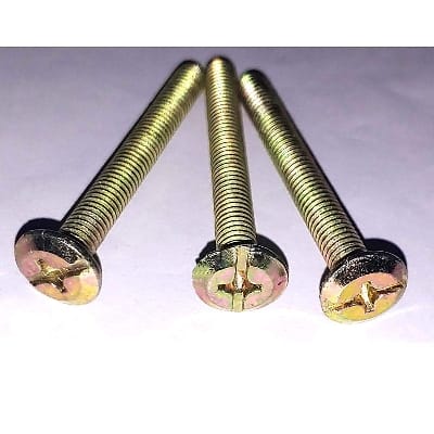 Picture of 50pics M6x50mm Furniture Bolt Nut Star head Drive Screw Zinc Plated Bronze Tone-Gold