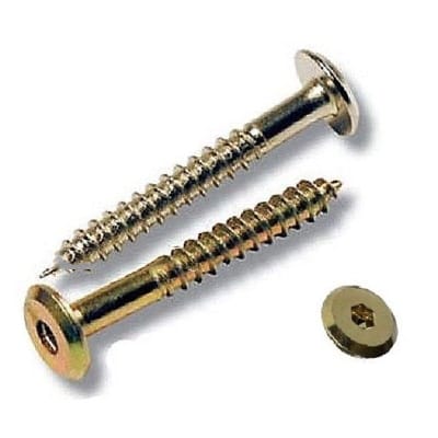 Picture of 50pics Furniture Hardware Screw with Flat Head Allen Key Drive-Gold