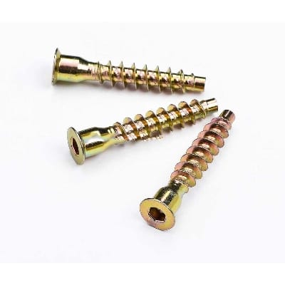 Picture of 50Pcs/Lot Hex Drive Countersunk Head Furniture Confirmat Screws for Wood-Gold