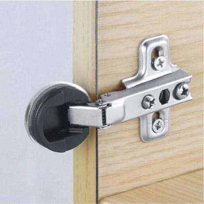 Picture of 2pics Kitchen Cupboard Glass Door Hinge Home Cabinet Hardware 26mm Cup with Screws-Silver