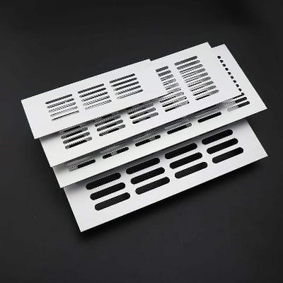Picture of 2pics 2inch by 6inch Aluminum alloy cabinet Air Vent Silver decoration cover Hole plug Ventilation Grille for Wardrobes Cupboar Hardware Accessories-2in by 6in