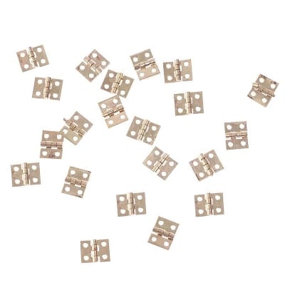 Picture of 12 pcs/lot Mini Cabinet Hinges Furniture Fittings Decorative Small Door Hinges for Jewelry Box Furniture Hardware 15mm*25mm-Gold
