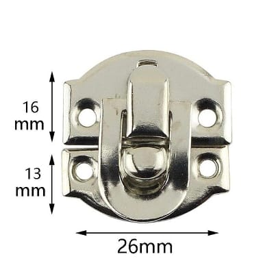 Picture of 4 Pcs Silver Hasps Iron Lock Catch Latches for Buckle Suitcase Buckle Clip Clasp Wood Box Latch-Silver