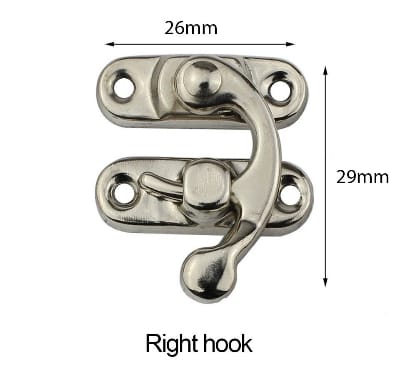 Picture of 4PCS Jewelry Gift Concealed Buckle Packaging Box Protective Shell Accessories Antique Buckle 29*26MM Lock Hook Hardware-Silver