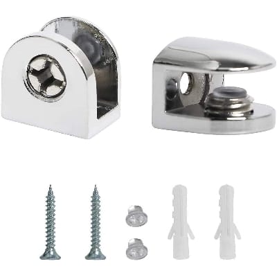 Picture of 4 Pis Adjustable 5-8- 10mm Thickness Glass Shelf Bracket Clamp Holder Support-Silver
