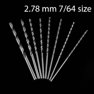Picture of 2pcs 7/64 or 2.78 mm HSS straight shank twist drill s Ground flute-Silver