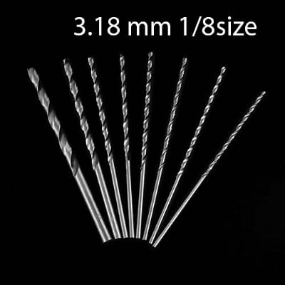 Picture of 2pcs 1/8 or 3.18 mm HSS straight shank twist drill s Ground flute-Silver