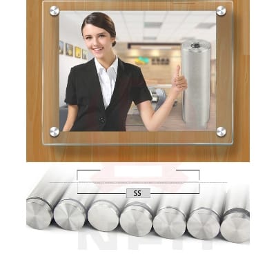 Picture of 4pcs 4inch long Glass Fasteners Diameter 25mm Stainless Steel glass/ Acrylic Advertisement Standoffs Pin Nails Billboard Fixing Screws Hardware-4inch