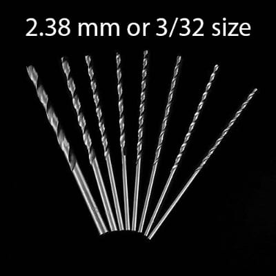 Picture of 2pcs 3/32  or 2.38 mm HSS straight shank twist drill s Ground flute-2.38mm