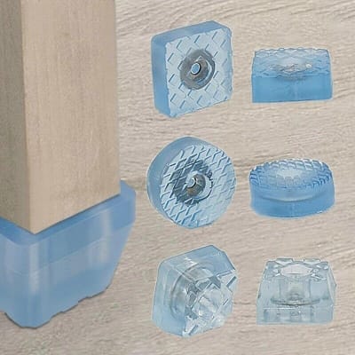 Picture of 4pcs Table And Chair Foot Pad Raised Rubber Sofa Stool Leg Pad Soft Foot Nail Non Slip Table Corner Furniture Foot Pad-Blue