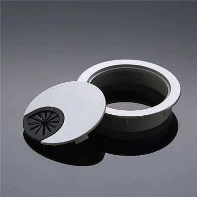 Picture of 60mm Computer Desk Grommet Table Cable Wire Outlet Cord Plastic Hole Cover Cap-Silver