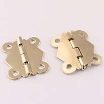 Picture of 4pcs Golden Metal Hinge for Cabinet Door, Small Box Hinges Butterfly Shape for Small Jewelry Box-Gold
