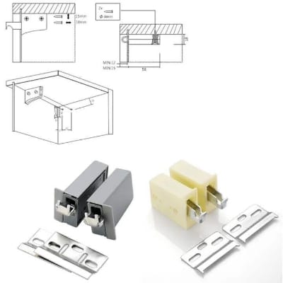 Picture of 2pc Cupboard Hanging Fixed Accessories wall mount Fixed support Bracket Heavy invisible connector cabinet Furniture Hardware-Yellow