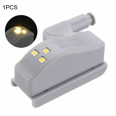 Picture of 1pcs Hinge LED Sensor Lights Under Cabinet Lights Inner Door Hinge LED Light Closet Cupboard Wardrobe Night Lights Warm White-White