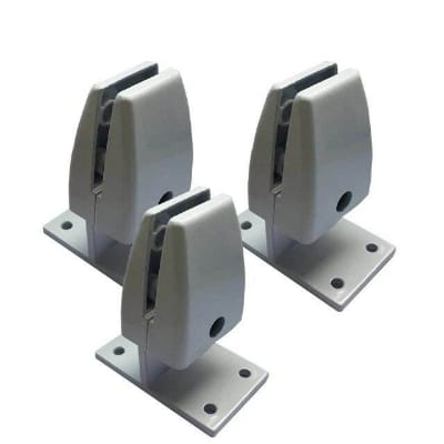 Picture of 2ps Aluminium Desk Partition Shelf Brackets Decorative Support Privacy Screen Divider Clamp-Silver