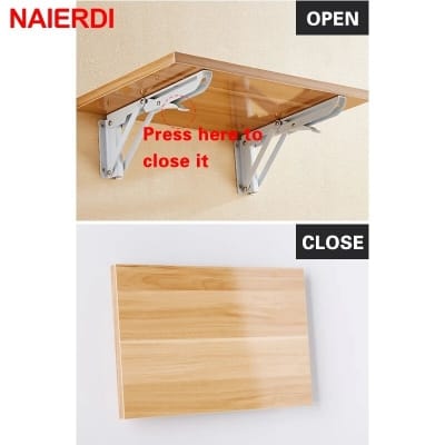 Picture of 14"(2ps=set)Adjustable Triangle Foldable Support Bracket-MHN-Silver