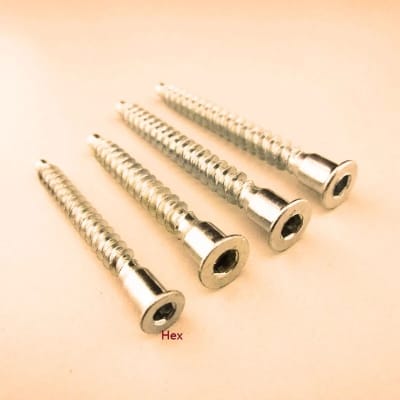Picture of 50Pcs/Lot Hex Drive Countersunk Head Furniture Confirmat Screws for Wood-Golden