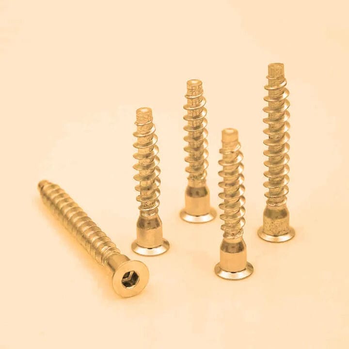 Picture of 50Pcs/Lot Hex Drive Countersunk Head Furniture Confirmat Screws for Wood-Golden