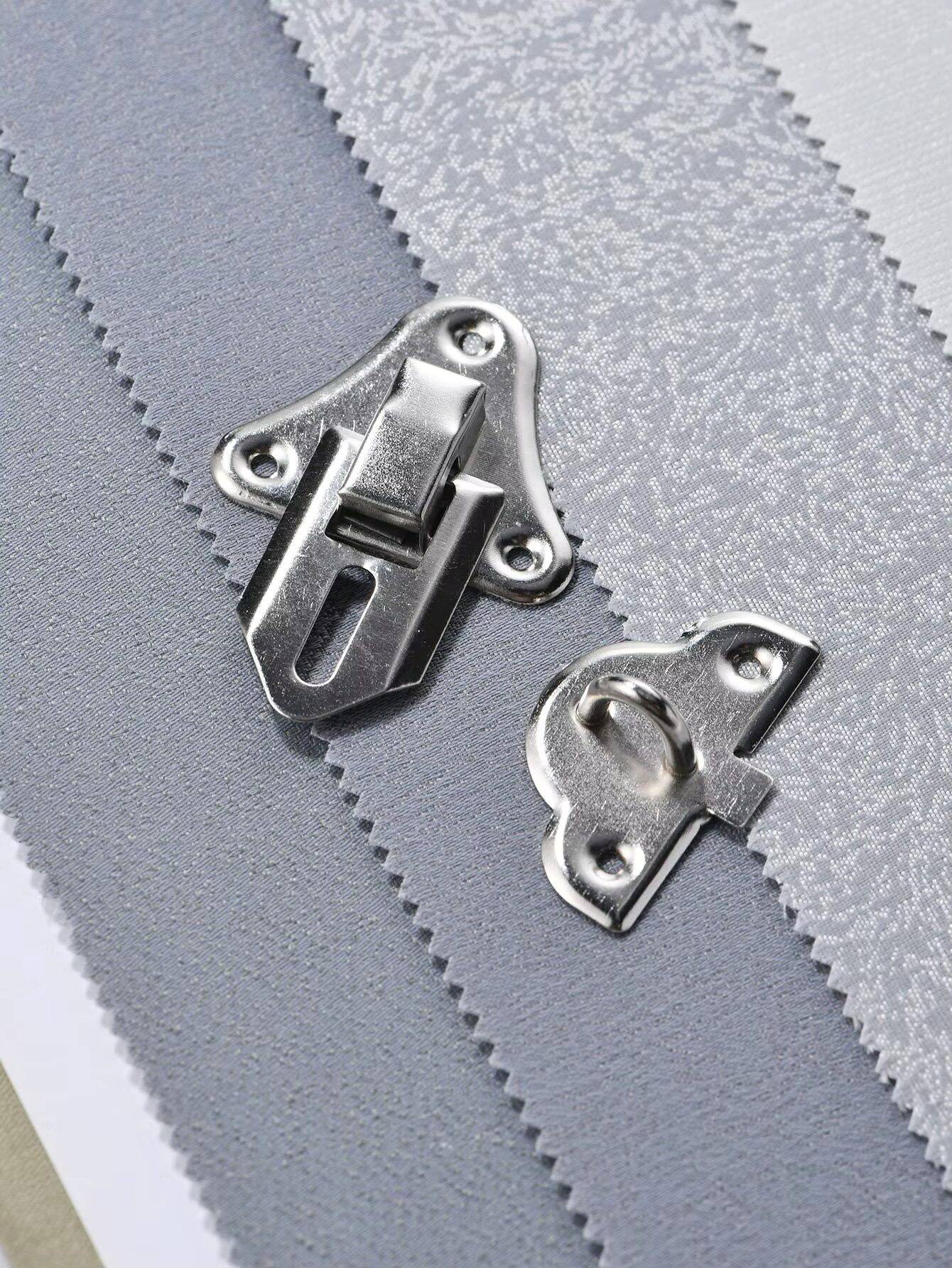 Picture of 2SET Jewelry Chest Gift Wine Wooden Box Case Toggle Latch Suitcase Hasp Hook Clasp Can Hold Lock Lockable with screws-Silver