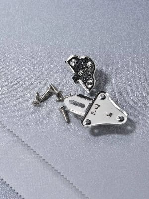 Picture of 2SET Jewelry Chest Gift Wine Wooden Box Case Toggle Latch Suitcase Hasp Hook Clasp Can Hold Lock Lockable with screws-Silver