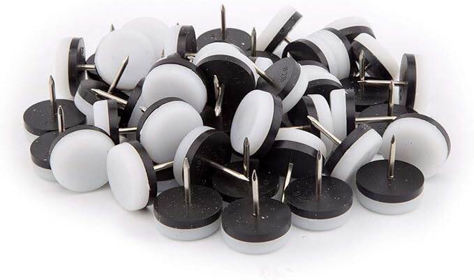 Picture of 4pcs 19mm Furniture Glide Nail-On Nylon Pad Round Furniture Slides Pads for Chair Leg Feet Table Sofa Stools-White