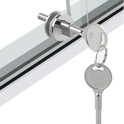 Picture of 1 pis Universal Sliding Glass Security Keyed Lock Drawer Cabinet Door Window Safe Bolt-Silver